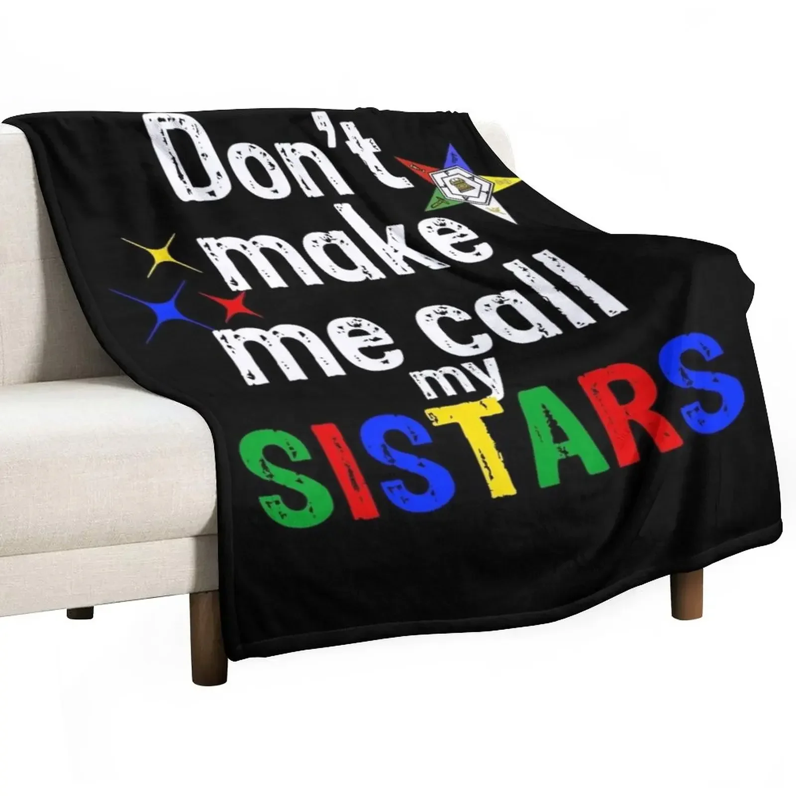 

Funny OES Order Of The Eastern Star Logo Sisterhood Throw Blanket Picnic Dorm Room Essentials Blankets