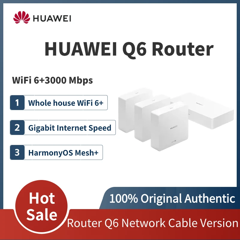

Huawei Router Q6 Network Cable Version (1 Mother 3 Sub Set) Wi-Fi 6+ 3000Mbps Routing Whole House Gigabit Network Cable Network