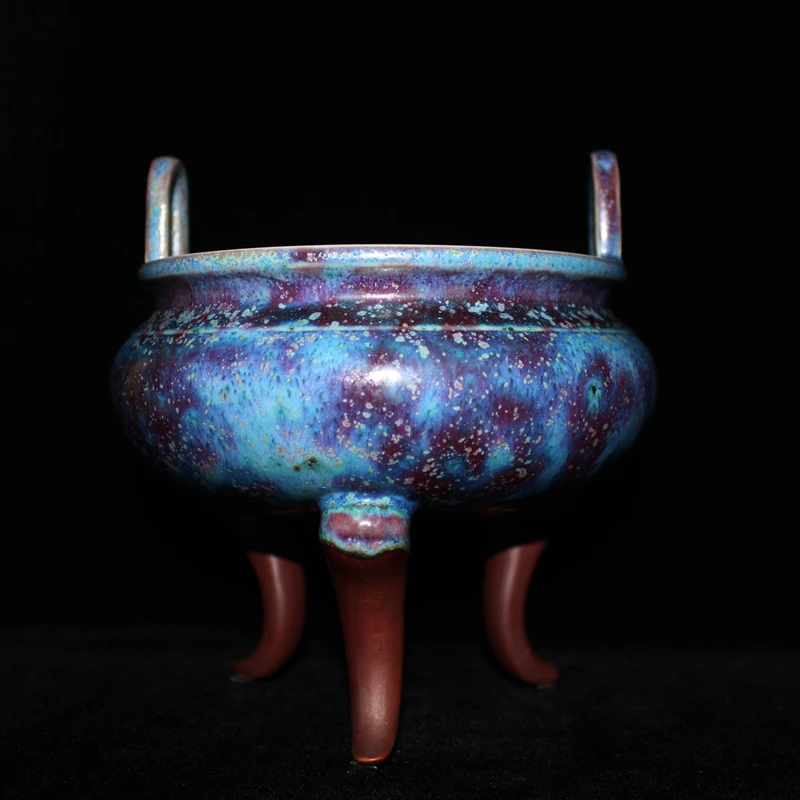 

Classic Collection Jun Porcelain Kiln Baked National University Master Wang Zhifeng Handmade Coal Burning Bronze Flower Glaze Th