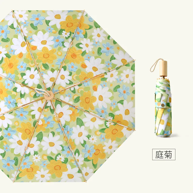 

Windproof Double-Sided Umbrella for Women, 3 Folding Umbrella, UV, Manual, Sunny and Rainy, Sunshade, Sombrillas