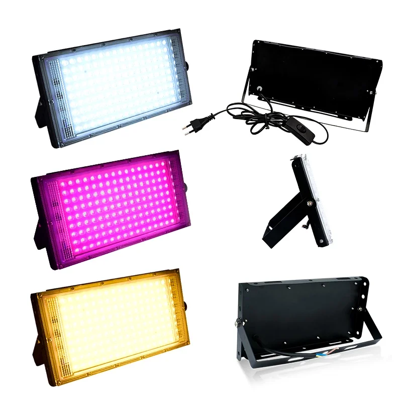 Grow Light LED Grow Lights for Indoor Plants Full Spectrum Veg Bloom 220V 50W 100W Floodlight Switch Control Plant Light Seed Starting Seed