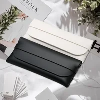 Étuis à lunettes en cuir souple et élégant noir et blanc, sacs de Protection pour lunettes, accessoires de voyage pour hommes et femmes élégants 1