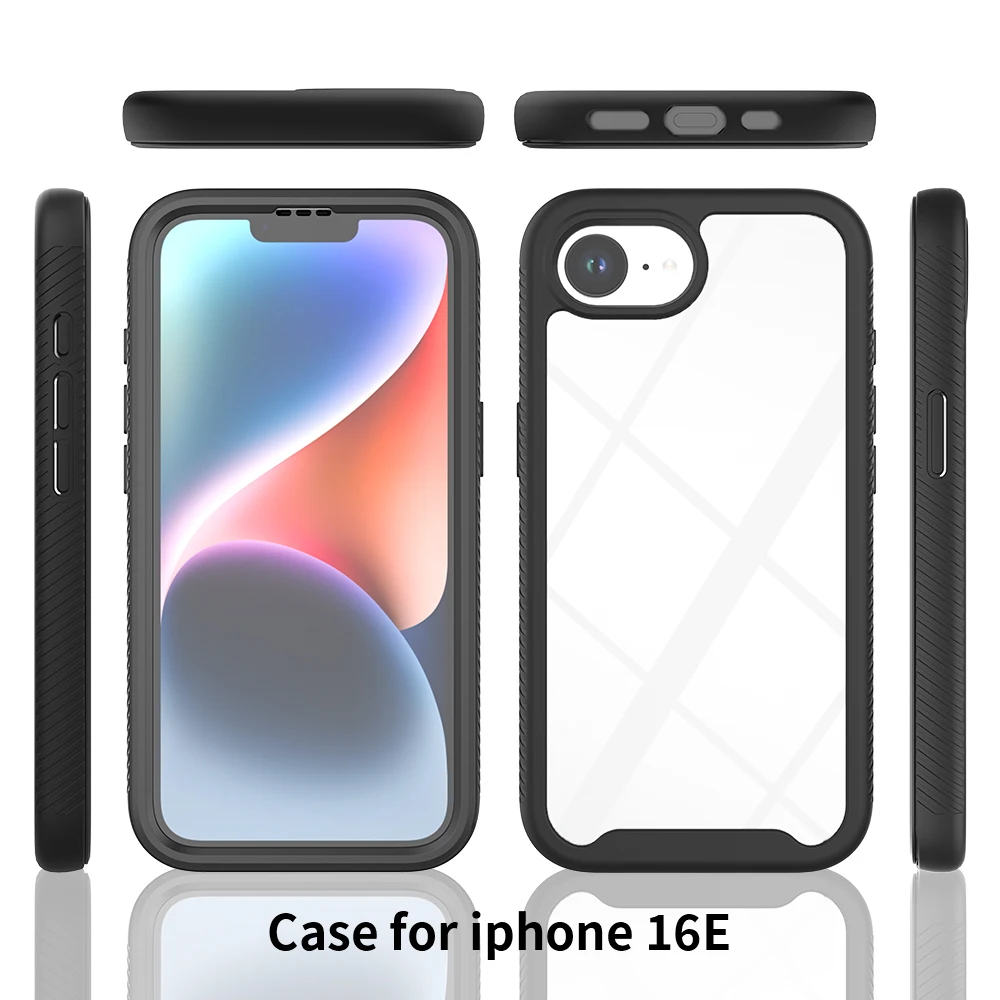 Ultimate 360° Protection Transparent Shockproof Phone Case with PET Screen Film
