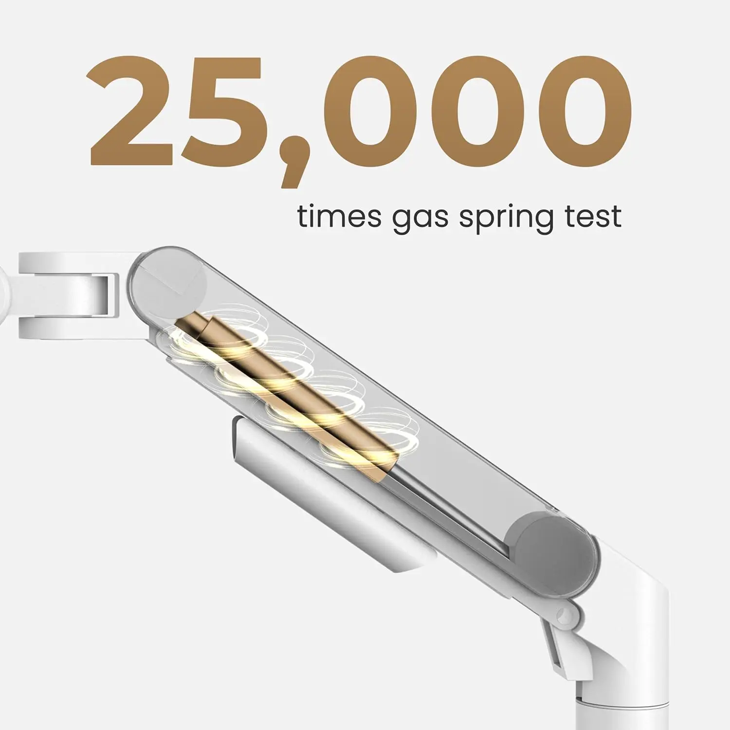BSH02 Ergo Monitor Arm -Gas Spring Monitor Stand for Up to 45'' & 44lbs Screens, Heavy Duty, Quick Installation, No Sagging
