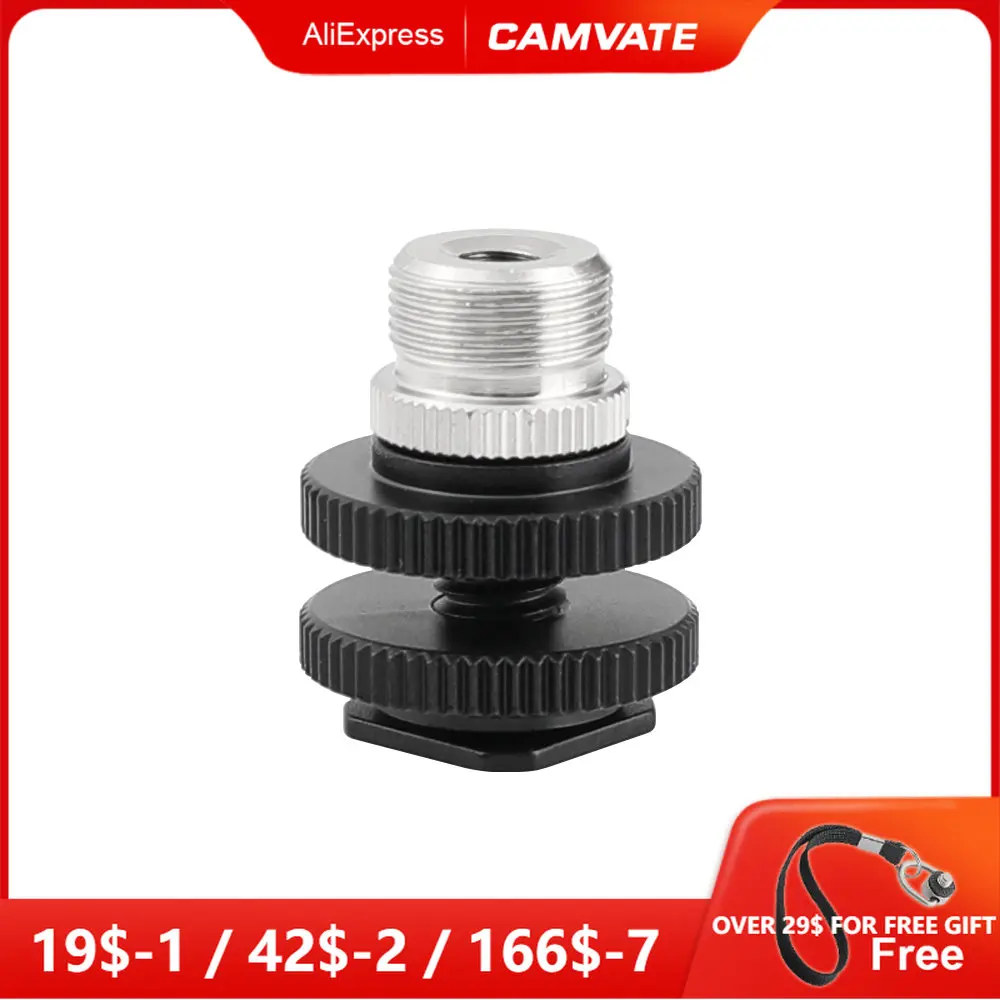 Монтажный адаптер HDRiG с башмаком для микрофона с переходником с наружной резьбой 1/4-20 и винтом для микрофона 5/8-1/4