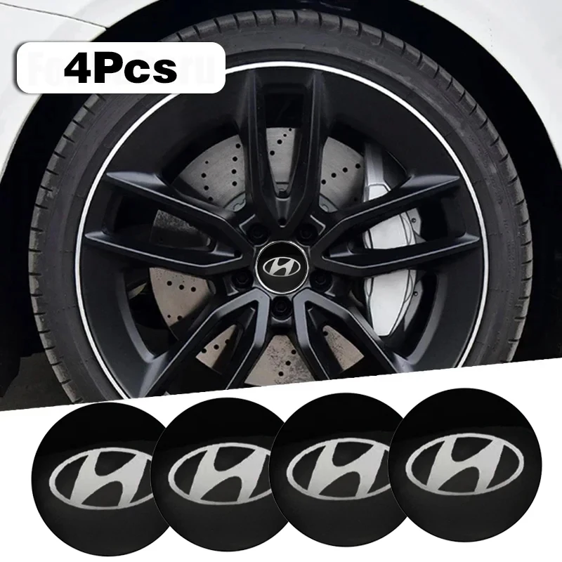 4 Pz 56Mm Car Wheel Hub Caps Cover Rim Sticker Badge Riflettente Per Hyundai Tucson Ix35 I30 I20 Kona Getz Ioniq Sonata Elantra