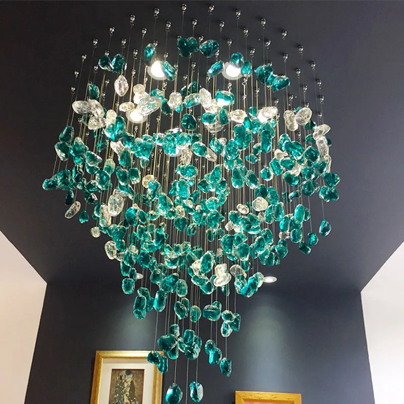 Chandelier Modern Stone Crystal LED Luxury Fixture