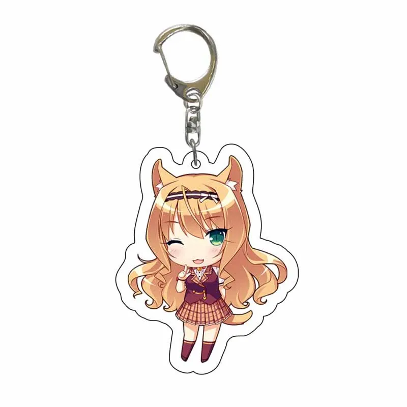 Chaveiro de animação do jogo nekopara, chaveiro super fofo de anime para  meninas, gato chocolate baunilha, gêmeas, figuras de acrílico, pingente,  presente