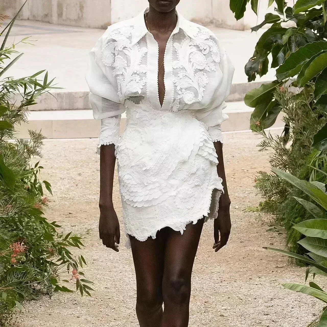 

Женская Асимметричная мини-юбка, однотонная белая Лоскутная Блузка с цветочным рисунком, Preorder 2023