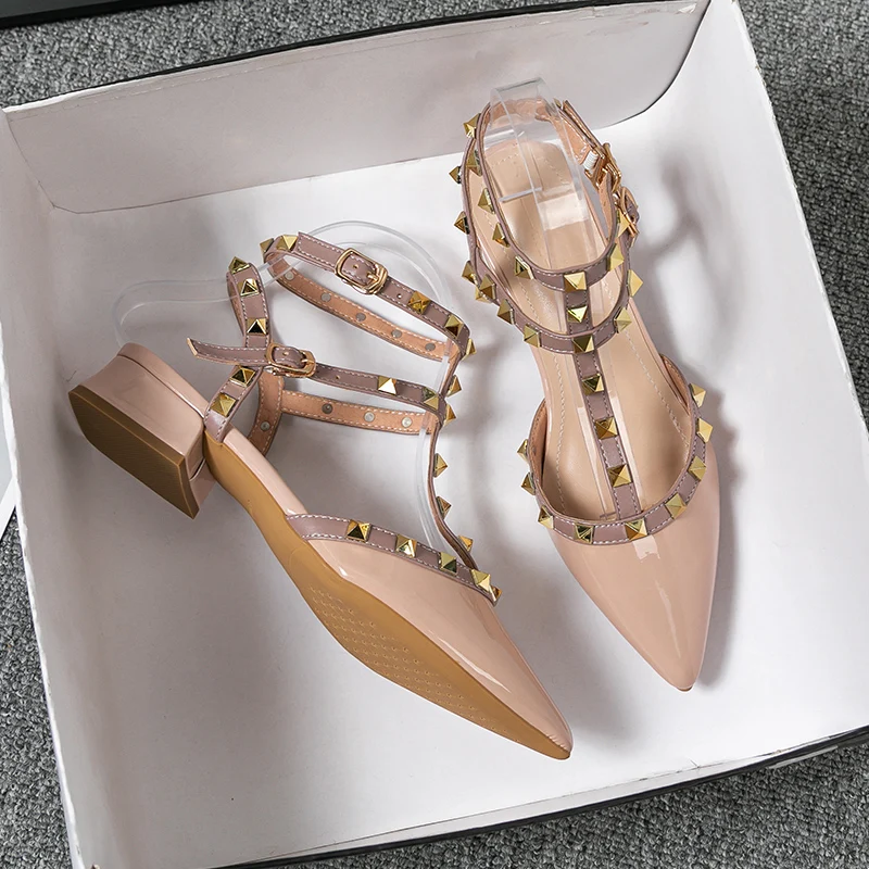 Summer Women Sandals Fashion Design Pointed Rivet Casual Shoes Large Size 41-43 women sandals