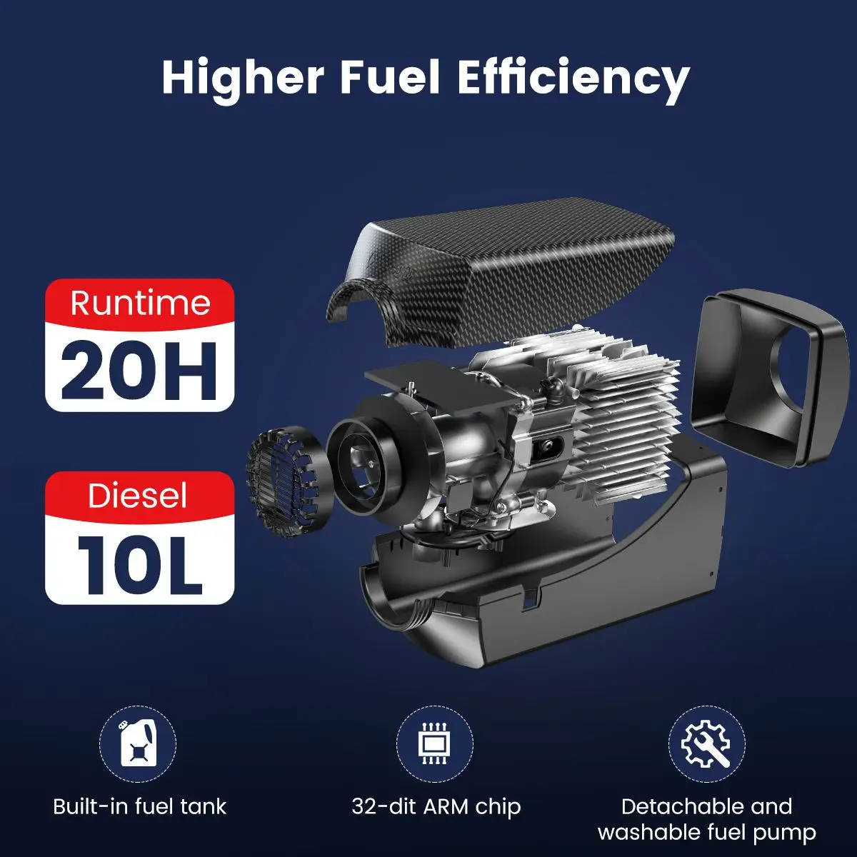 Hcalory Auto Heizung 5KW - 8KW 12V Air diesel Heizung ogrzewanie postojowe  Mit Fernbedienung LCD Monitor zubehör für RV Wohnmobil Lkw boote