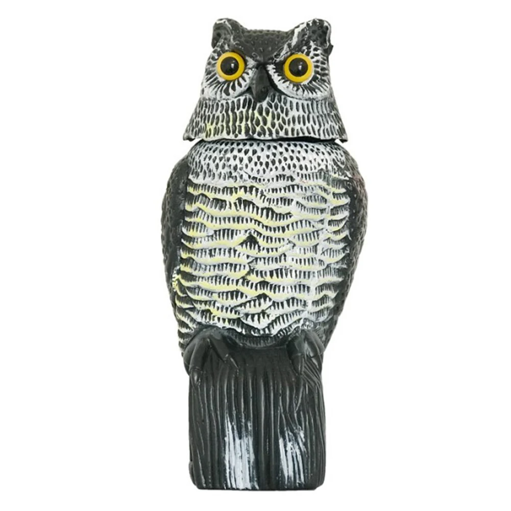 

Garden Decor Yard Realistic Simulation Owl Exquisite Figurine Scarecrow Lawn Bird Scarer Fake Rotating Head Wind Action