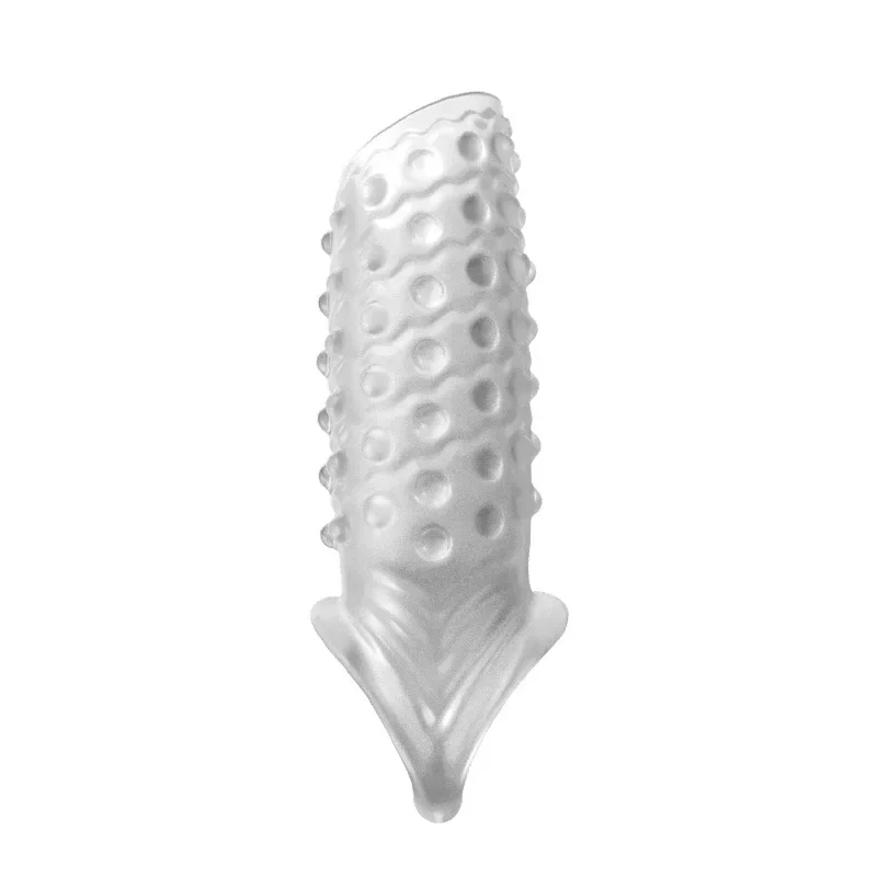 Reusable Condom Delay Penis Extender Cock Rings Sleeve Extension Dildo Glans Cover Enlargement Sex Products Adult Games for Men