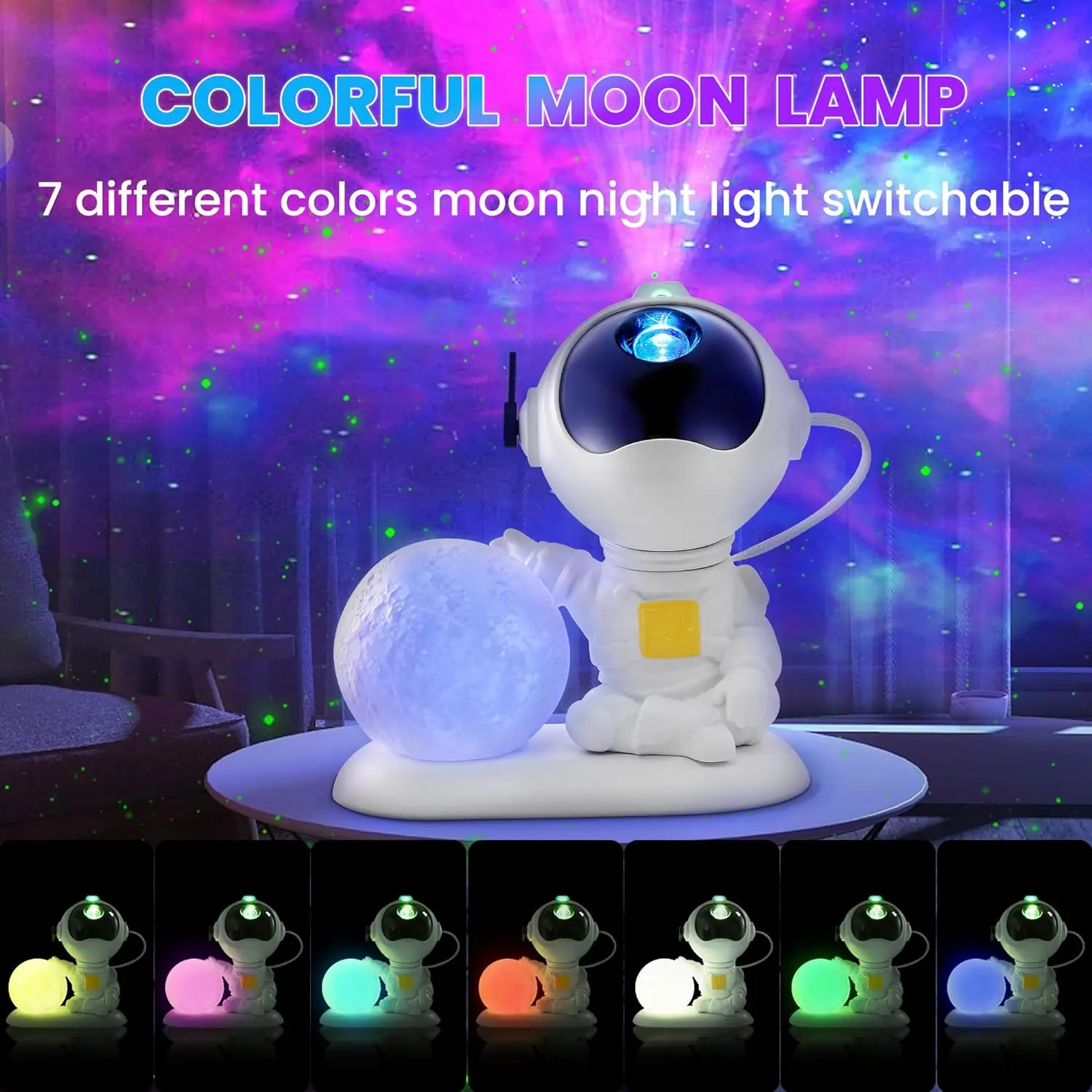 Astronaut Galaxy Projector Fairy Lights Ceiling LED Spotlight USB Powered Remote RGB Night Lamp for Gaming Room Christmas Party 5