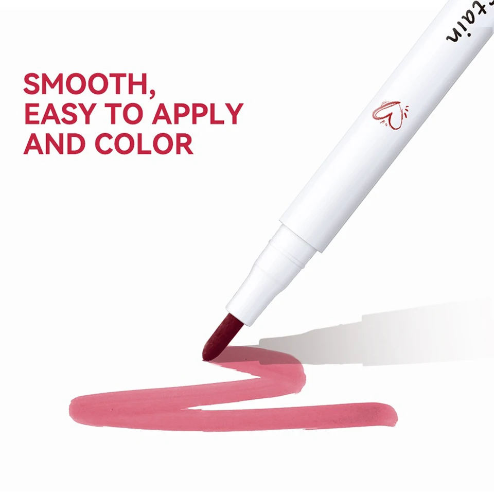 Lip Stain Matte Liquid Lip Stain Marker Pencil Long Lasting Waterproof Non Stick Cup Dye Natural Outline Plumping Contour