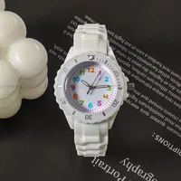 Kids Analog Watch for Boys Girls Soft Silicone Band Colorful Number Cute Watches for Children  Resistant Quartz Wristwatch 1
