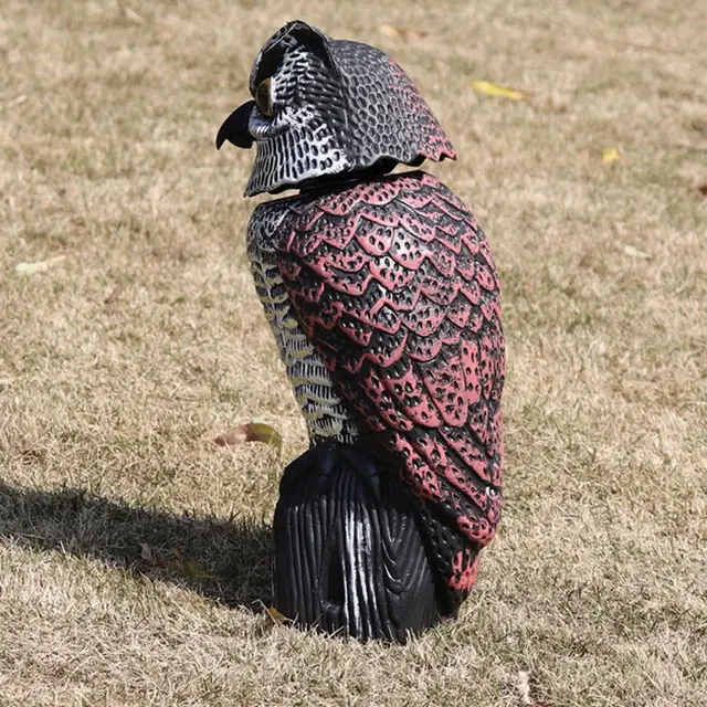 Horned Bagoly Csaló Tweet Mozgással Aktiválva És Forgó Fej Hamis Szobor Függő Szék Hálószobához