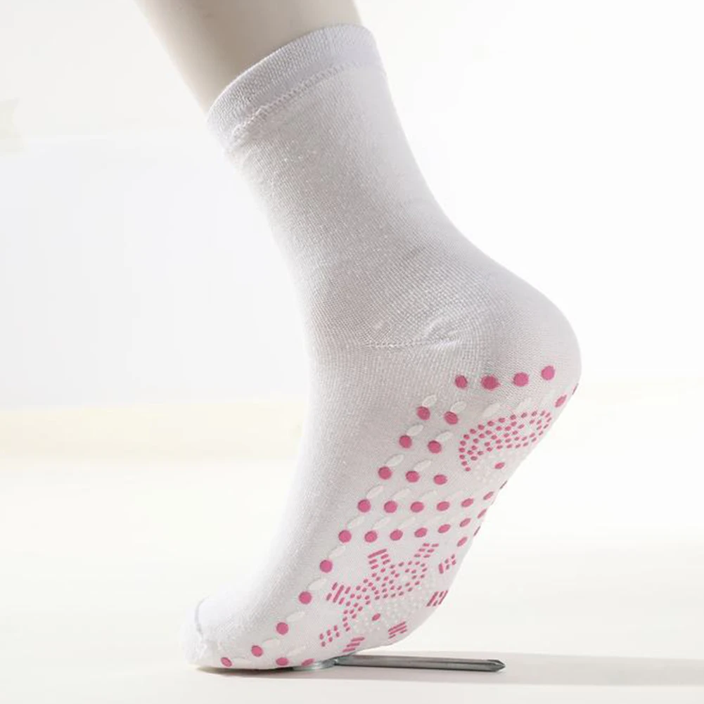1pair Unisex Winter Warm Self-Heating Health Socks Pain Relief Outdoor Anti-Cold Therapy Magnetic Thermal Stockings Men/Women