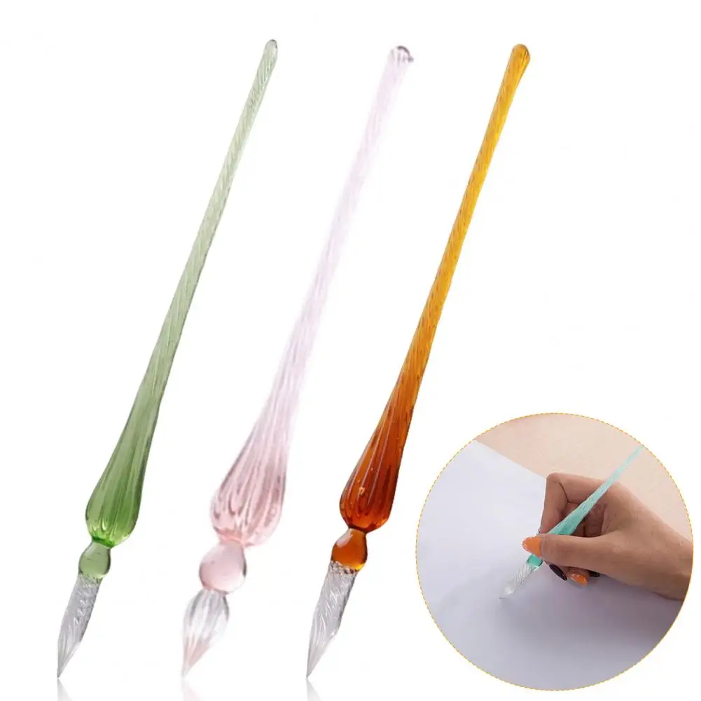 Glass Pen for Calligraphy Glass Dip Pen Set for Comics Painting Beautiful Color Effects Ink with Smooth Writing Drawing