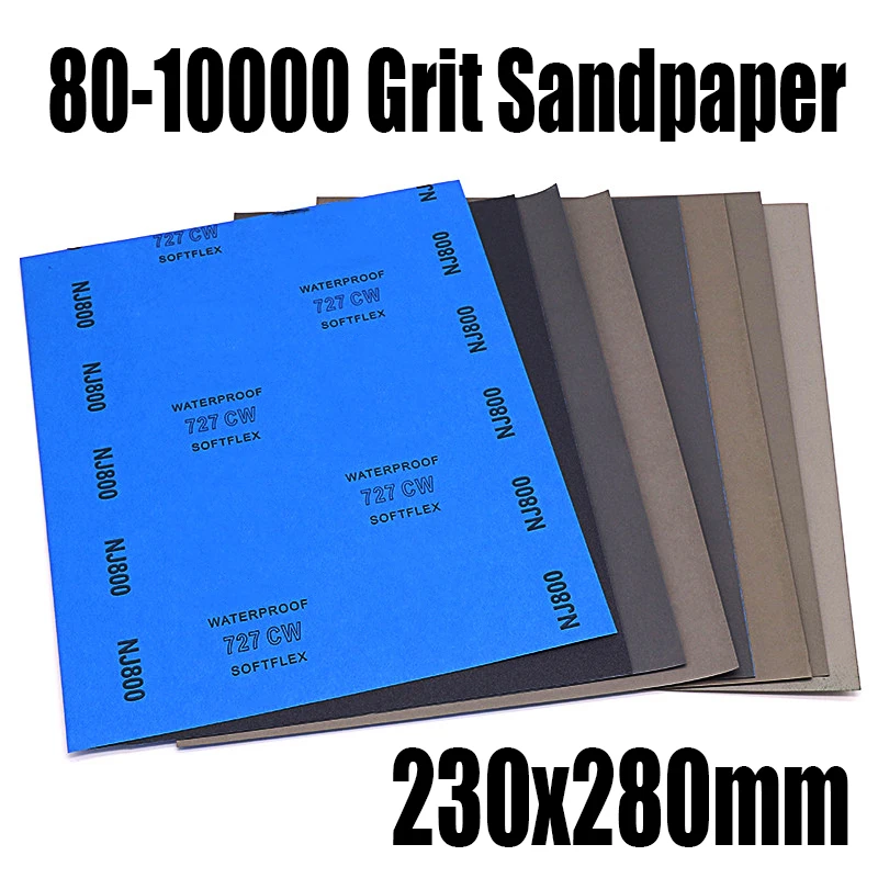 1PCS 8010000 Grit Sandpaper 230x280mm Polishing Sand Paper Wet/Dry Use