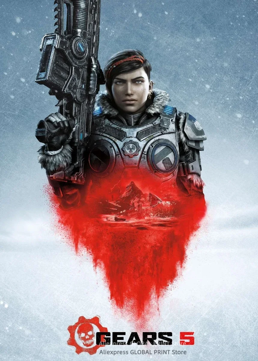 thumbnail image 1 of Póster de Gears Of War, pósteres y grabados de lienzo del juego, lienzos, pinturas, decoración del hogar, 1 of 5