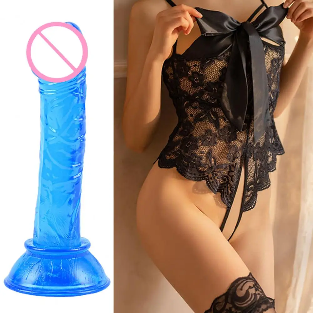 Sex Toys Fake Sucker Phallus Multicolor Faux Crystal Clear Mini Manual Simulated Bottom Suction Cup Female G-spot Masturbator Dildo