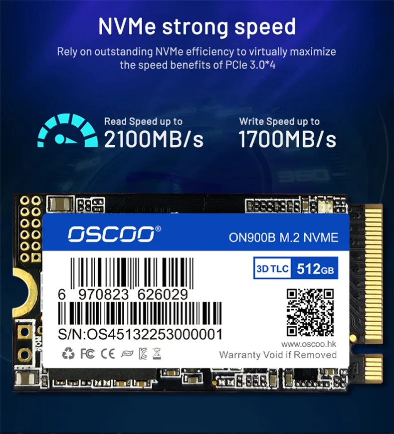 OSCOO ũž Ʈ PC ƺϿ SSD M2 PCle NVME ϵ ũ ϵ ̺, SSD 512GB 1T 256GB PCle Gen3X4