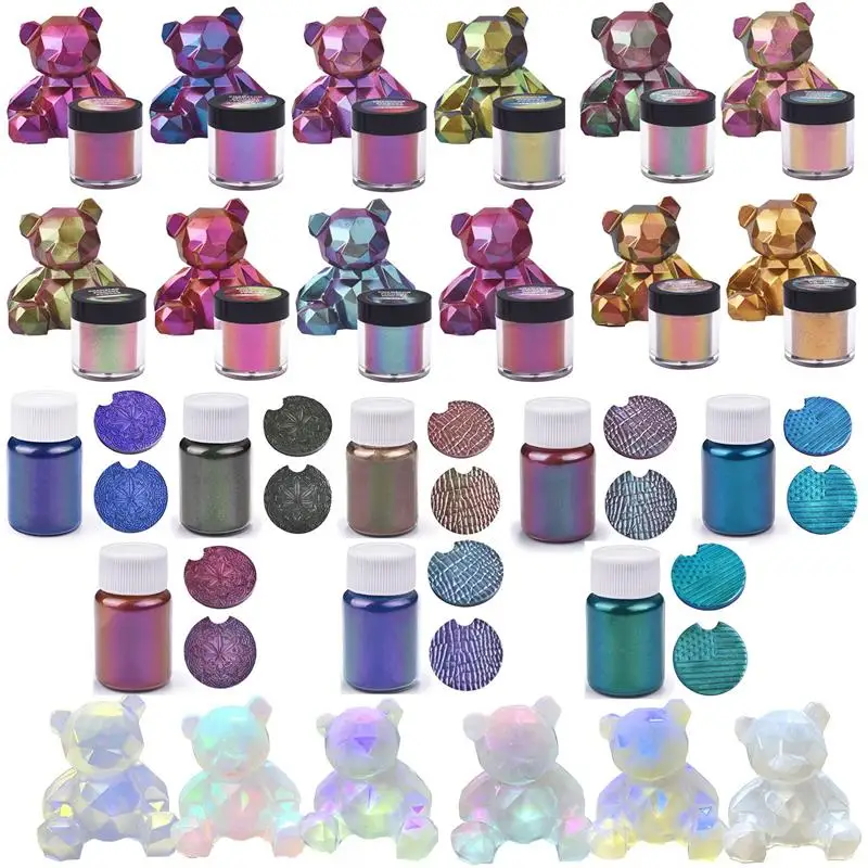 Mirror Chameleons Epoxy resin pigment Pearlescent powder pigment Pearl powder pigment Epoxy Resin Glitter Magic Discolored Powder DIY Crystal Colorant Jewelry Making Dye