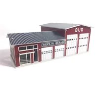 1/160 N Scale Buildings Train Railway Layout Modern Repair BUS Garage Model DIY toys for children modeling hobby gifts 1