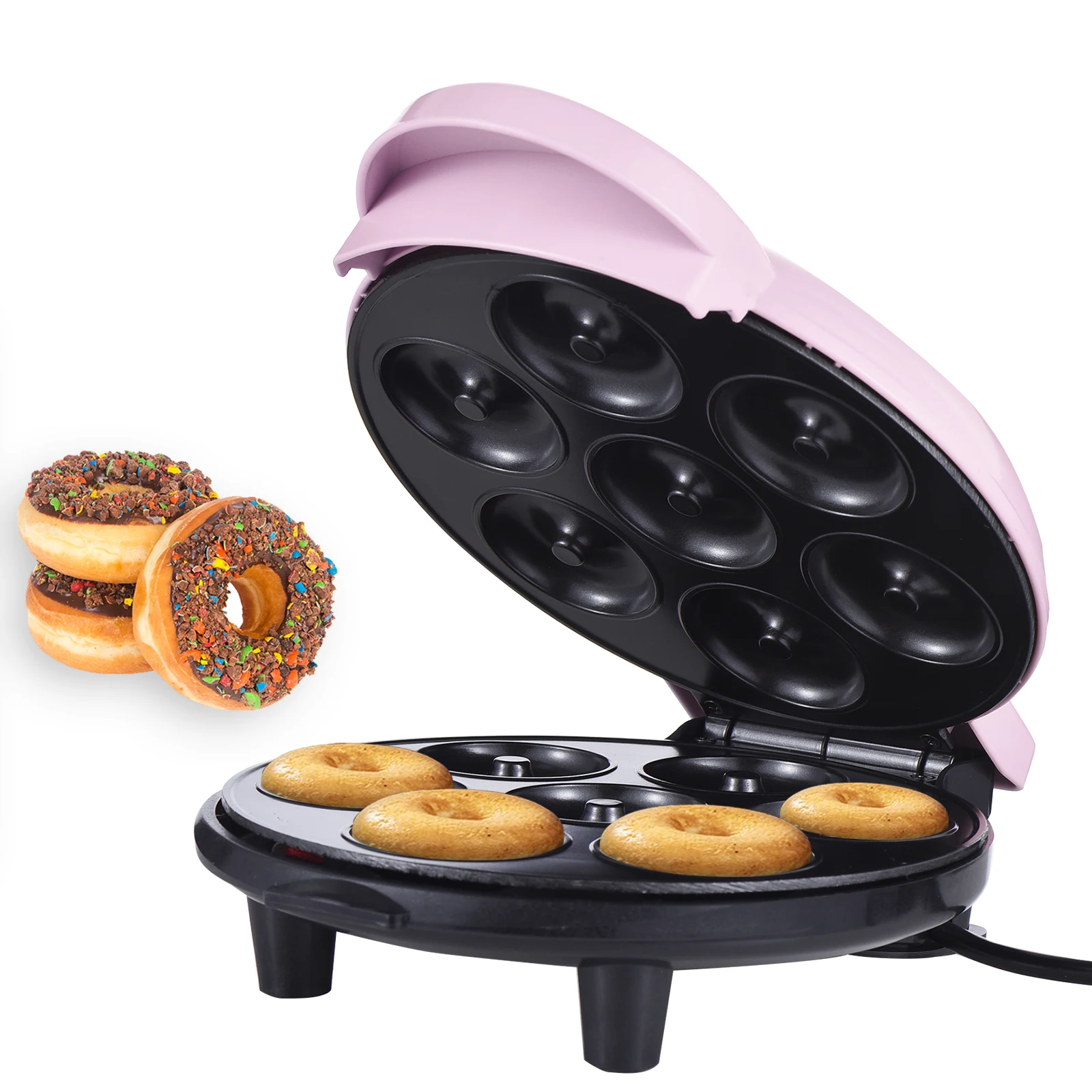 Dash Mini Donut Maker Machine Makes 7 Doughnuts 700W Double-sided Heating Non-stick Coating Electric Donut Maker Machine 1