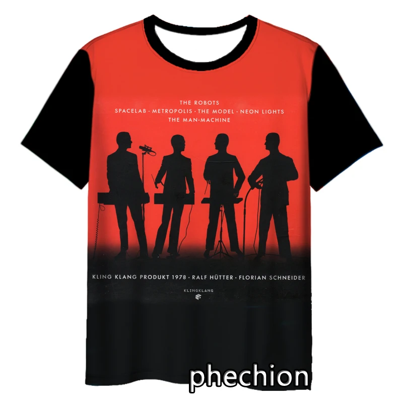 phechion New Fashion Men/Women Kraftwerk Rock 3D Print Short Sleeve T-Shirt Casual Hip Hop Summer T Shirt Tops S218