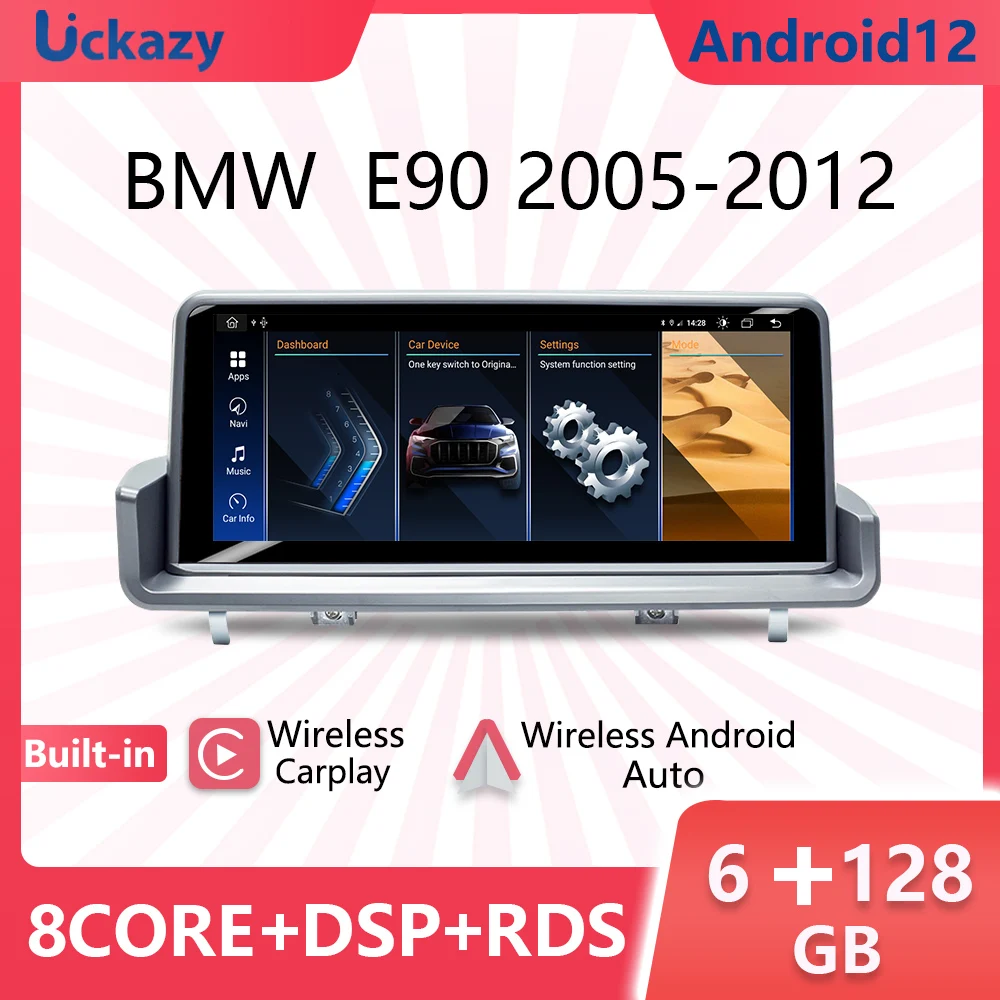 

Автомагнитола Uckazy, 8 ядер, Android 12, для BMW E90, E91, E92, E93 2005-2012, GPS-навигация, аудио, головное устройство, 4G, Wi-Fi, Carplay, стерео