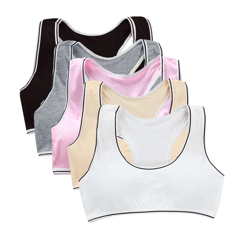 Girls Bra Teenager Bras for Kids Adolescente Lingerie Children Solid Color Teen Vest Girls Tube Tops Child Underwear 9-16Years