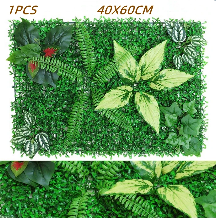 Green Artificial Plants Wall Panel - Outdoor Decor Carpet for Home, Wedding, and Party Backdrop
