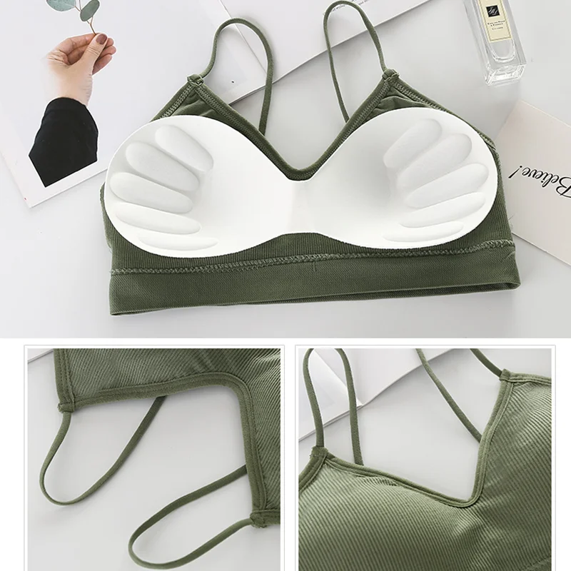 Women Non Wired Bras Seamless Bras Sports Bra Gym Running Push Up Bralette Padded Vest Elastic Brassiere Women Gym Bra Top 6