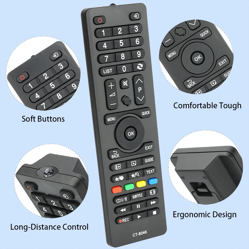 VINABTY CT-8046 Telecomando di ricambio per Toshiba 24D1533DB 24D1534DB 24D1543DG 24D1544DG 24D1633DB 24E1533DG 24W1543DG 24W1544DG 24W1633DB