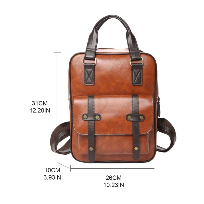 Women Anti Theft Backpacks Students School Bag for Teenage Girls Vintage Laptop PU Leather Travel Daypack