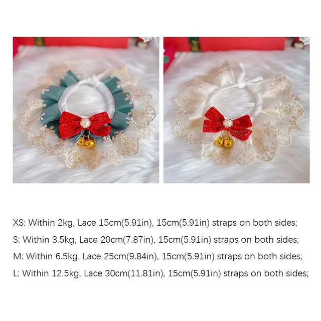 Cute Organza Lace Bowknot Cat Collar Pet Ornament Scarf Accessories Pet Saliva Towel Cat Dog Decor Pet Neck Strap Cat Dog 3