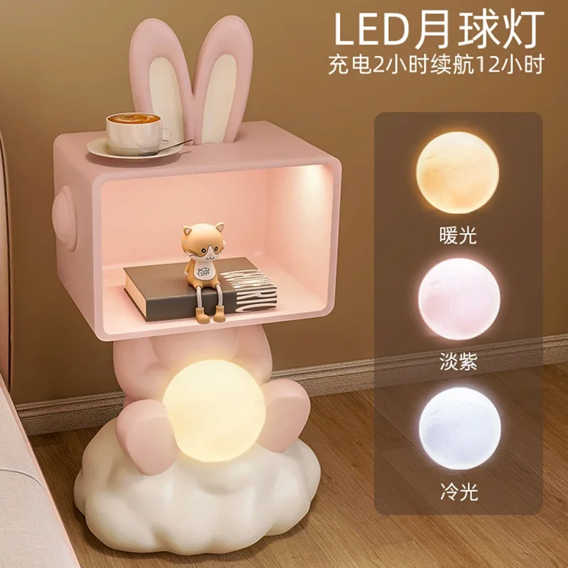 Minimalist Lamp Nightstands Living Room Small Space Kawaii Cute Narrow Coffee Bedside Table Design Bedroom Unique Furniture