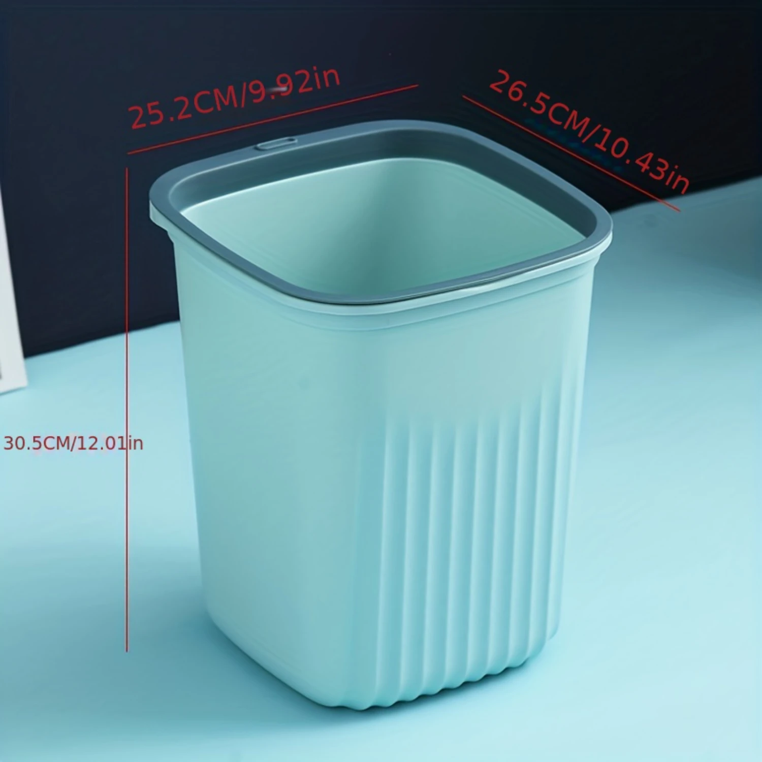 Simple Lidless Trash Can Creative Pressure Ring Waste Paper Bucket Garbage Can for Kitchen Living Room Bathroom Dorm And Office
