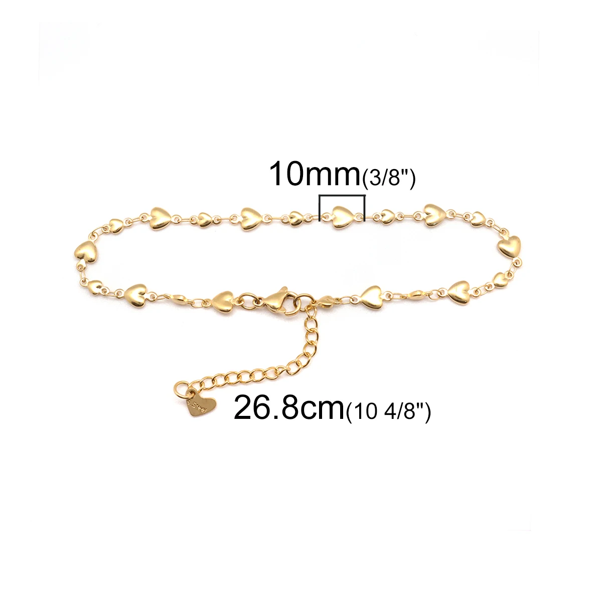 Ankle Chains 304 Stainless Steel Gold Color Anklet For Women 1 Piece Summer Party leg Gifts Adjustable