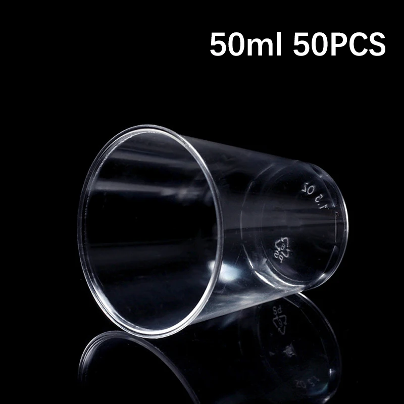 50PCS Mini Clear Plastic Disposable Party Shot Glasses Jelly Cups Tumblers Birthday Kitchen Accessories Plastic Cup
