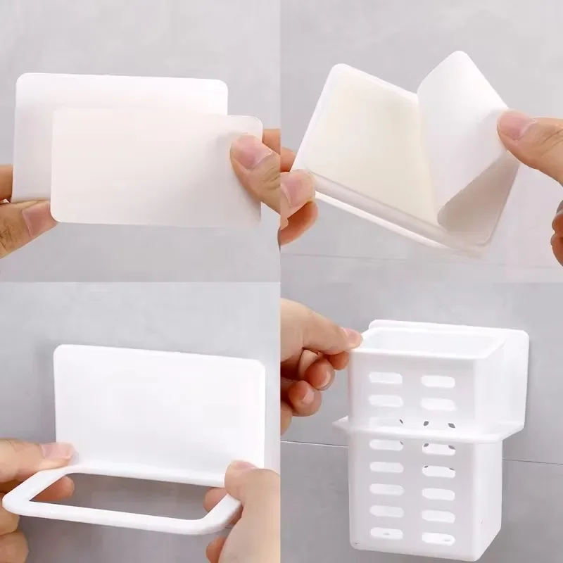 Wall-mounted Drain Racks Multifunctional Kitchen Utensil Storage Basket Chopstick Fork Draining Holder Tableware Organizer Boxes