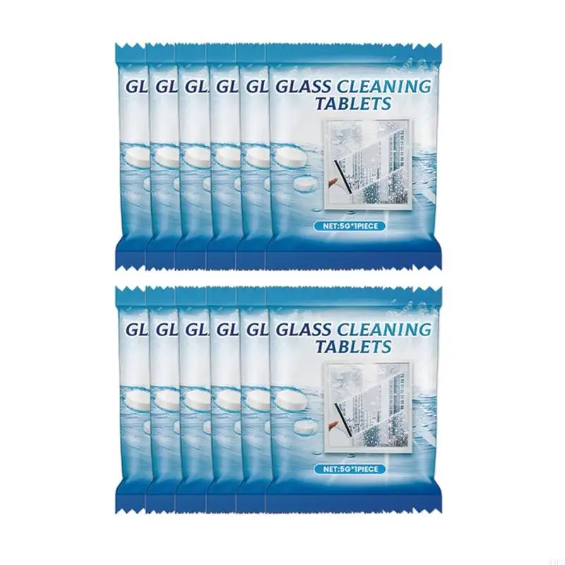 94PC Effervescent Glass Cleaning Tablets Stain Oil Remover 12Pcs/Box Easy to Use Formula