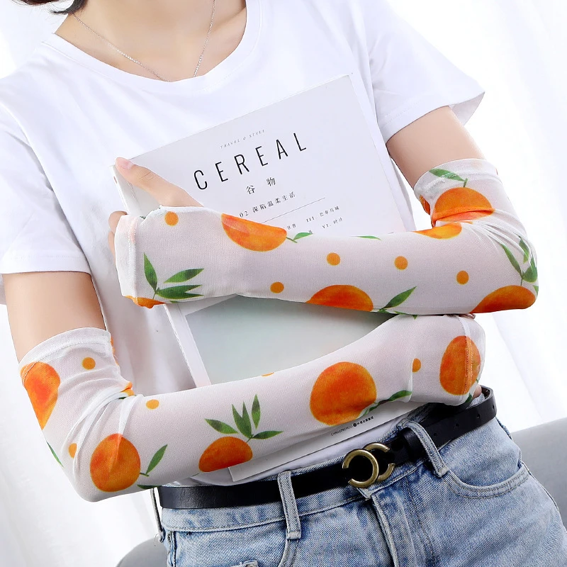 Onderzoek het temperen Gepensioneerd Colorful Cute Printed Sunscreen Protection Sleeve Ice Silk Uv Armband  Gloves Driving Cycling Arm Cuff Sunscreen Ice Silk Sleeves - Cycling Arm  Protection - AliExpress
