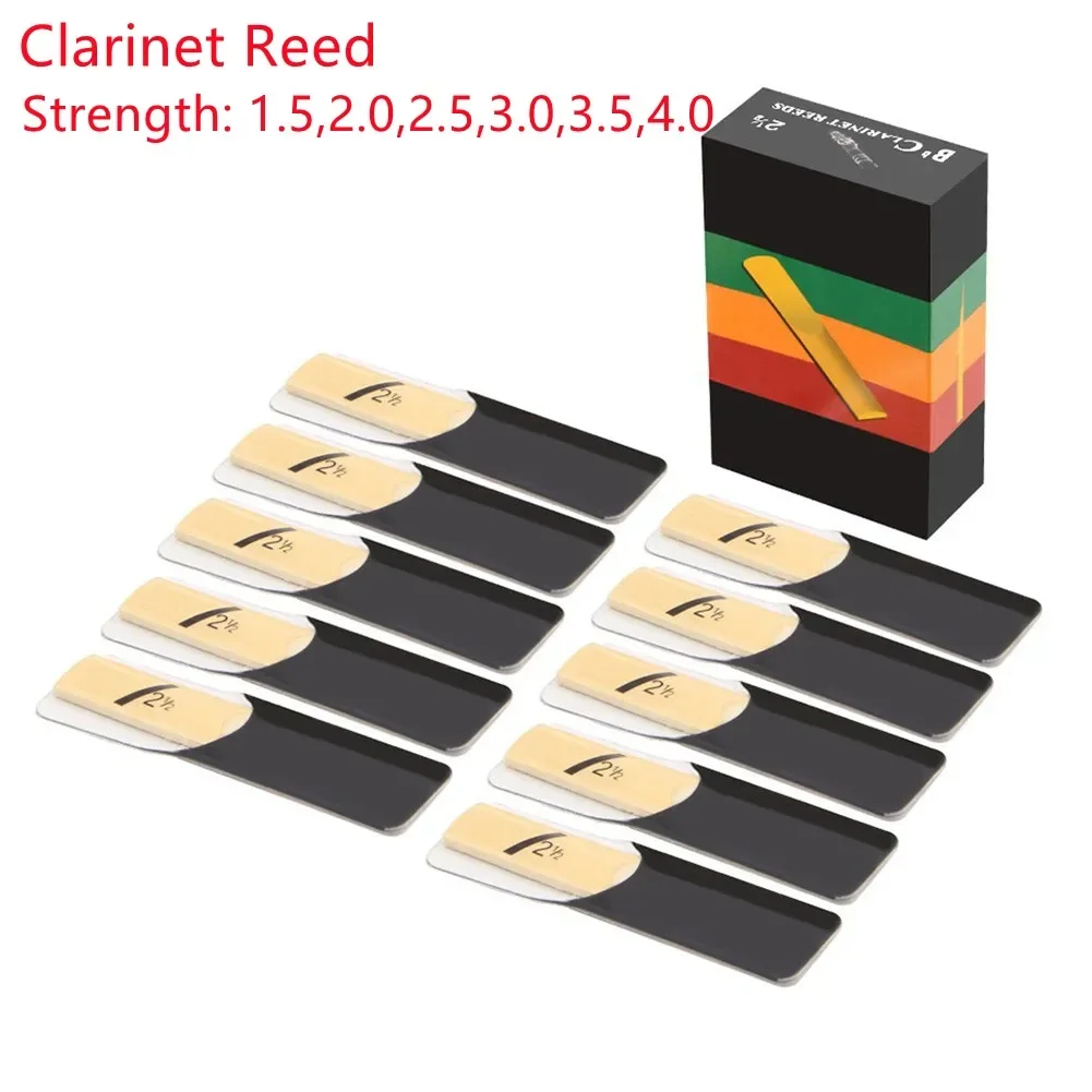 10pcs Quality Bb Clarinet Reeds 1.5/2.0/2.5/3.0/3.5/4.0 Strength Various Sizes Harvested By Hand Digital Reed-making Technology