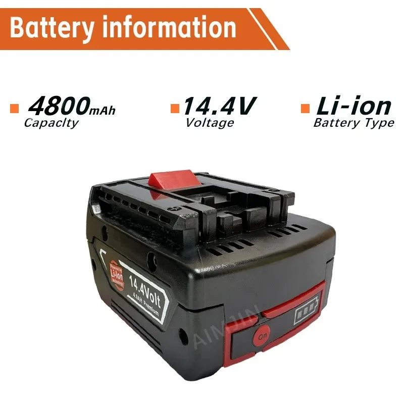 Batteria Ricaricabile Bat614G Originale 14.4V 4800Mah Agli Ioni Di Litio Per Batteria Bosch 14.4V Bat607G Bat614 Bat614G