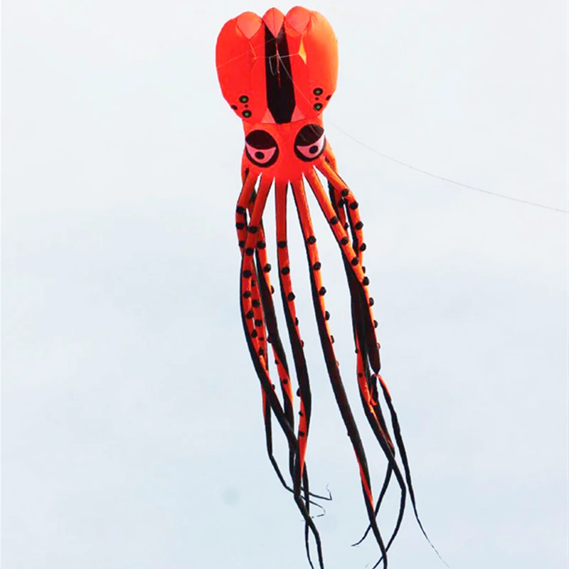 

free shipping high quality 20m octopus kite pendant large soft kite ripstop nylon fabric kite line flying in sky outdoor toys