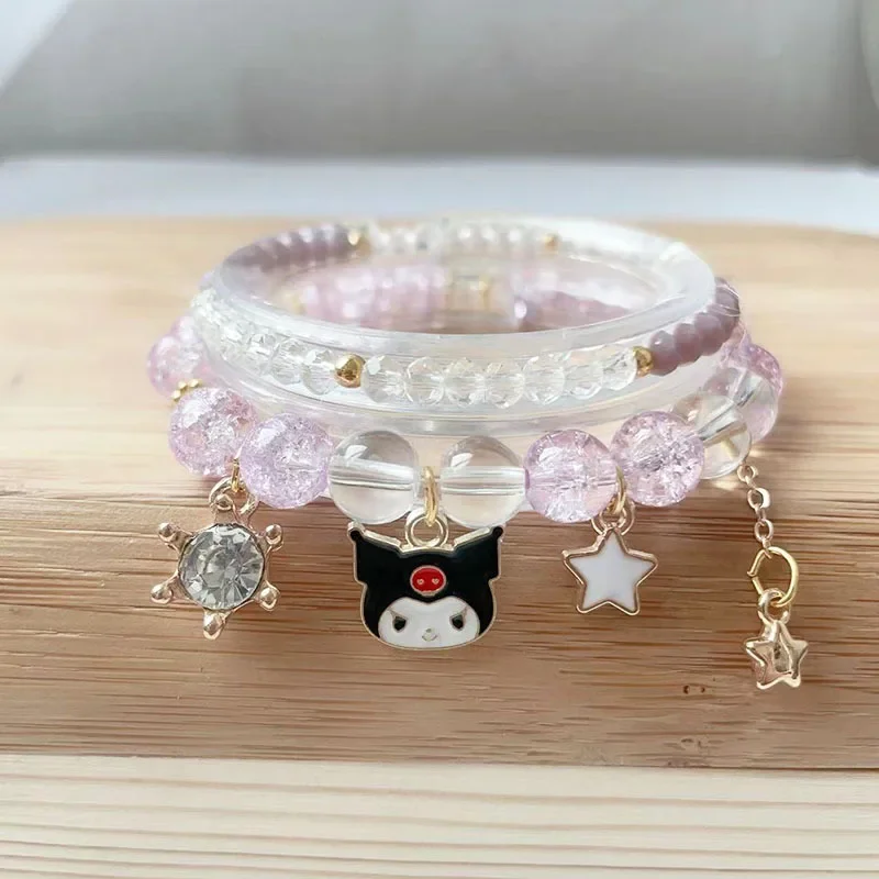 

Sanrio Anime Cinnamoroll Hello kitty Kuromi Cartoon Bracelets Women Chain Party Wedding Jewelry Holiday Gifts Girl Elastic Rope