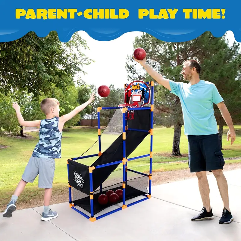 JOYFY Kids Arcade Basketball Game Set with 4 Balls and Hoop for 3-12 Years Old Indoor Outdoor Sport Play Holiday Birthday Gift - Image 5